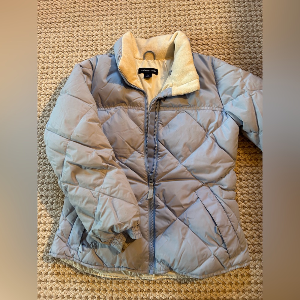 Lands' End Cream Quilted Jacket